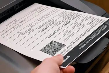 Despachante exibindo a impressão do CRLV-e em um ambiente de trabalho especializado.