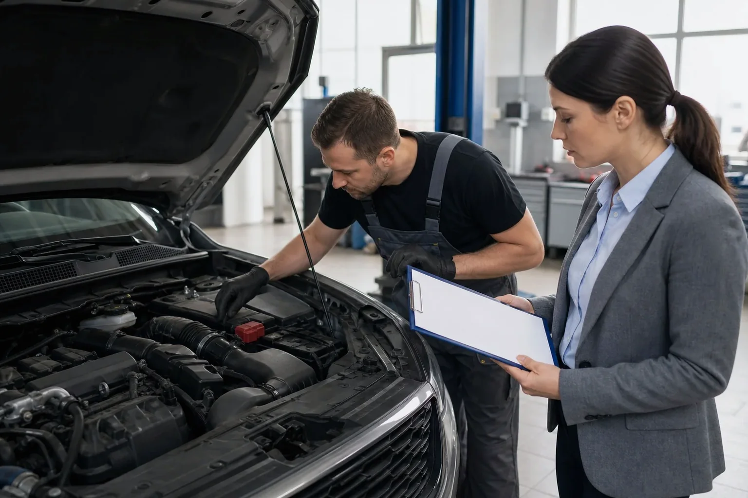 Despachante orientando cliente sobre cadastro de motor.